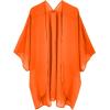 imageMoss Rose Womens Beach Kimono Coverup Sheer Chiffon Cover Ups Casual Loose Open Front Cardigan TopsDark Orange