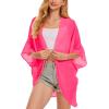 imageMoss Rose Womens Beach Kimono Coverup Sheer Chiffon Cover Ups Casual Loose Open Front Cardigan TopsDragon Pearl Fruit
