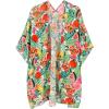 imageMoss Rose Womens Beach Kimono Coverup Sheer Chiffon Cover Ups Casual Loose Open Front Cardigan TopsFloral 10