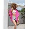 imageMoss Rose Womens Beach Kimono Coverup Sheer Chiffon Cover Ups Casual Loose Open Front Cardigan TopsFuchsia