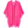 imageMoss Rose Womens Beach Kimono Coverup Sheer Chiffon Cover Ups Casual Loose Open Front Cardigan TopsFuchsia