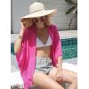 imageMoss Rose Womens Beach Kimono Coverup Sheer Chiffon Cover Ups Casual Loose Open Front Cardigan TopsFuchsia