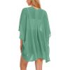 imageMoss Rose Womens Beach Kimono Coverup Sheer Chiffon Cover Ups Casual Loose Open Front Cardigan TopsGrass Green