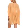 imageMoss Rose Womens Beach Kimono Coverup Sheer Chiffon Cover Ups Casual Loose Open Front Cardigan TopsLight Orange