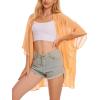 imageMoss Rose Womens Beach Kimono Coverup Sheer Chiffon Cover Ups Casual Loose Open Front Cardigan TopsLight Orange