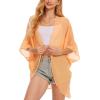 imageMoss Rose Womens Beach Kimono Coverup Sheer Chiffon Cover Ups Casual Loose Open Front Cardigan TopsLight Orange