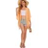 imageMoss Rose Womens Beach Kimono Coverup Sheer Chiffon Cover Ups Casual Loose Open Front Cardigan TopsLight Orange