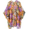 imageMoss Rose Womens Beach Kimono Coverup Sheer Chiffon Cover Ups Casual Loose Open Front Cardigan TopsOrange Flora