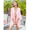 imageMoss Rose Womens Beach Kimono Coverup Sheer Chiffon Cover Ups Casual Loose Open Front Cardigan TopsPink