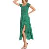 imageMoss Rose Womens Boho Maxi Dresses Summer Off Shoulder Cap Sleeve Flowy Swing Casual Long DressGreen