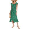 imageMoss Rose Womens Boho Spring Summer Maxi Dresses Off The Shoulder Floral Flowy Swing Casual Long DressGreen