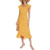 imageMoss Rose Womens Boho Spring Summer Maxi Dresses Off The Shoulder Floral Flowy Swing Casual Long DressYellow