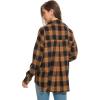 imageMoss Rose Womens Button Down Flannel Shirts Long Sleeve Plaid Shackets Business Casual Blouse TopBrown Black