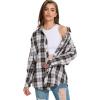 imageMoss Rose Womens Button Down Flannel Shirts Long Sleeve Plaid Shackets Business Casual Blouse TopWhite Purple