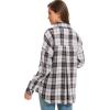 imageMoss Rose Womens Button Down Flannel Shirts Long Sleeve Plaid Shackets Business Casual Blouse TopWhite Purple