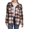 imageMoss Rose Womens Casual Plaid Shackets Button Down Long Sleeve Jacket Coats ShirtsBrown