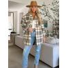 imageMoss Rose Womens Casual Plaid Shackets Button Down Long Sleeve Jacket Coats ShirtsGrey