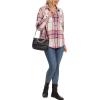 imageMoss Rose Womens Casual Plaid Shackets Button Down Long Sleeve Jacket Coats ShirtsPink