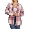 imageMoss Rose Womens Casual Plaid Shackets Button Down Long Sleeve Jacket Coats ShirtsPink