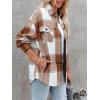 imageMoss Rose Womens Casual Plaid Shackets Button Down Long Sleeve Jacket Coats ShirtsYellow