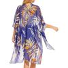 imageMoss Rose Womens Chiffon Long Kimono Beach Cover up for Summer Bathing Suits Cardigans Casual Loose SwimwearAnavy