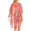 imageMoss Rose Womens Chiffon Long Kimono Beach Cover up for Summer Bathing Suits Cardigans Casual Loose SwimwearApeach Flower