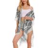imageMoss Rose Womens Chiffon Long Kimono Beach Cover up for Summer Bathing Suits Cardigans Casual Loose SwimwearBblack