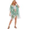 imageMoss Rose Womens Chiffon Long Kimono Beach Cover up for Summer Bathing Suits Cardigans Casual Loose SwimwearBgreen