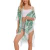 imageMoss Rose Womens Chiffon Long Kimono Beach Cover up for Summer Bathing Suits Cardigans Casual Loose SwimwearBgreen