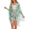 imageMoss Rose Womens Chiffon Long Kimono Beach Cover up for Summer Bathing Suits Cardigans Casual Loose SwimwearBgreen