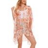 imageMoss Rose Womens Chiffon Long Kimono Beach Cover up for Summer Bathing Suits Cardigans Casual Loose SwimwearBmulticolor Flower