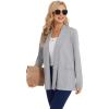 imageMoss Rose Womens Classic Sweaters Cardigan Long Sleeve Knit Coat Outwear with Pocket Available in Plus SizeLight Gray