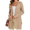 imageMoss Rose Womens Classic Sweaters Cardigan Long Sleeve Knit Coat Outwear with Pocket Available in Plus SizeZ Camel
