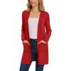 imageMoss Rose Womens Classic Sweaters Cardigan Long Sleeve Knit Coat Outwear with Pocket Available in Plus SizeZ Red
