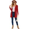 imageMoss Rose Womens Classic Sweaters Cardigan Long Sleeve Knit Coat Outwear with Pocket Available in Plus SizeZ Red
