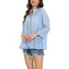 imageMoss Rose Womens Cover Up Shirt Crewneck Swimsuit Beach Bikini Beachwear Button Down Bathing SuitBlue