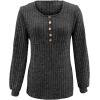 imageMoss Rose Womens Crew Neck Long Sleeve Tunic Shirts Casual Fall Winter Tops Lightweight SweatersBlack