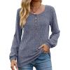 imageMoss Rose Womens Crew Neck Long Sleeve Tunic Shirts Casual Fall Winter Tops Lightweight SweatersBlue