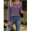 imageMoss Rose Womens Crew Neck Long Sleeve Tunic Shirts Casual Fall Winter Tops Lightweight SweatersPurple