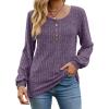 imageMoss Rose Womens Crew Neck Long Sleeve Tunic Shirts Casual Fall Winter Tops Lightweight SweatersPurple