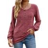 imageMoss Rose Womens Crew Neck Long Sleeve Tunic Shirts Casual Fall Winter Tops Lightweight SweatersWatermelon Red