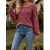 imageMoss Rose Womens Crew Neck Long Sleeve Tunic Shirts Casual Fall Winter Tops Lightweight SweatersWatermelon Red
