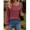 imageMoss Rose Womens Crew Neck Long Sleeve Tunic Shirts Casual Fall Winter Tops Lightweight SweatersWatermelon Red