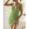 imageMoss Rose Womens Crochet Coverups Backless Bikini Bathing Suit Cover Up Summer Knitted Beach Tank DressGreen