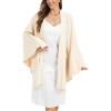 imageMoss Rose Womens Elegant Shawl Wraps Soft Open Front Poncho Sweater for Spring Fall WinterAapricot