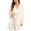 imageMoss Rose Womens Elegant Shawl Wraps Soft Open Front Poncho Sweater for Spring Fall WinterAapricot
