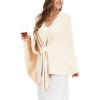 imageMoss Rose Womens Elegant Shawl Wraps Soft Open Front Poncho Sweater for Spring Fall WinterAapricot