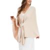 imageMoss Rose Womens Elegant Shawl Wraps Soft Open Front Poncho Sweater for Spring Fall WinterAbeige