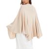 imageMoss Rose Womens Elegant Shawl Wraps Soft Open Front Poncho Sweater for Spring Fall WinterAbeige