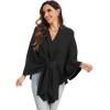 imageMoss Rose Womens Elegant Shawl Wraps Soft Open Front Poncho Sweater for Spring Fall WinterAblack